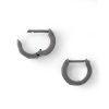 Banter Black Cubic Zirconia Triple Row Huggie Hoop Earrings In Solid Sterling Silver With Black Rhodium Earrings