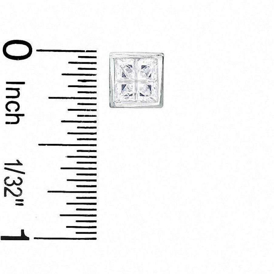 Banter Quad Square-Cut Cubic Zirconia Stud Earrings In Sterling Silver Earrings