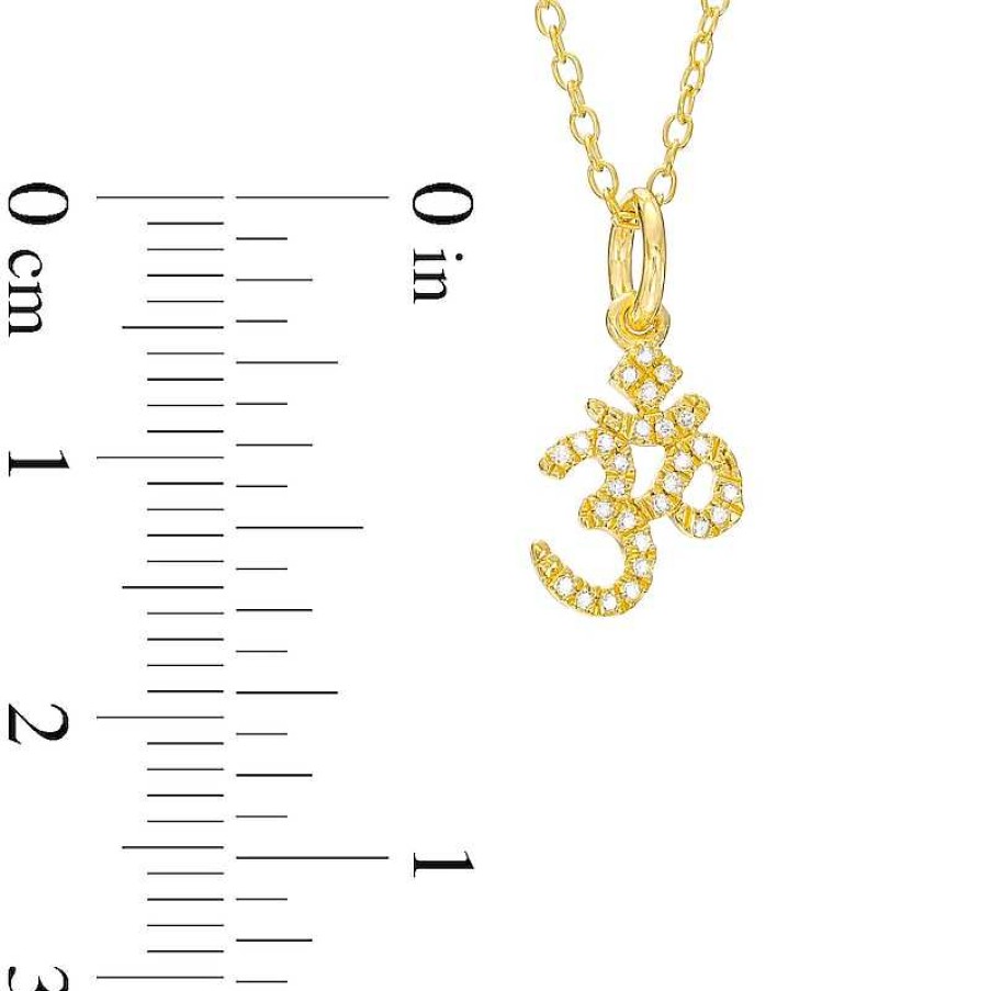 Banter 1/20 Ct. T.W. Diamond Om Necklace In Sterling Silver With 14K Gold Plate - 18" Necklaces