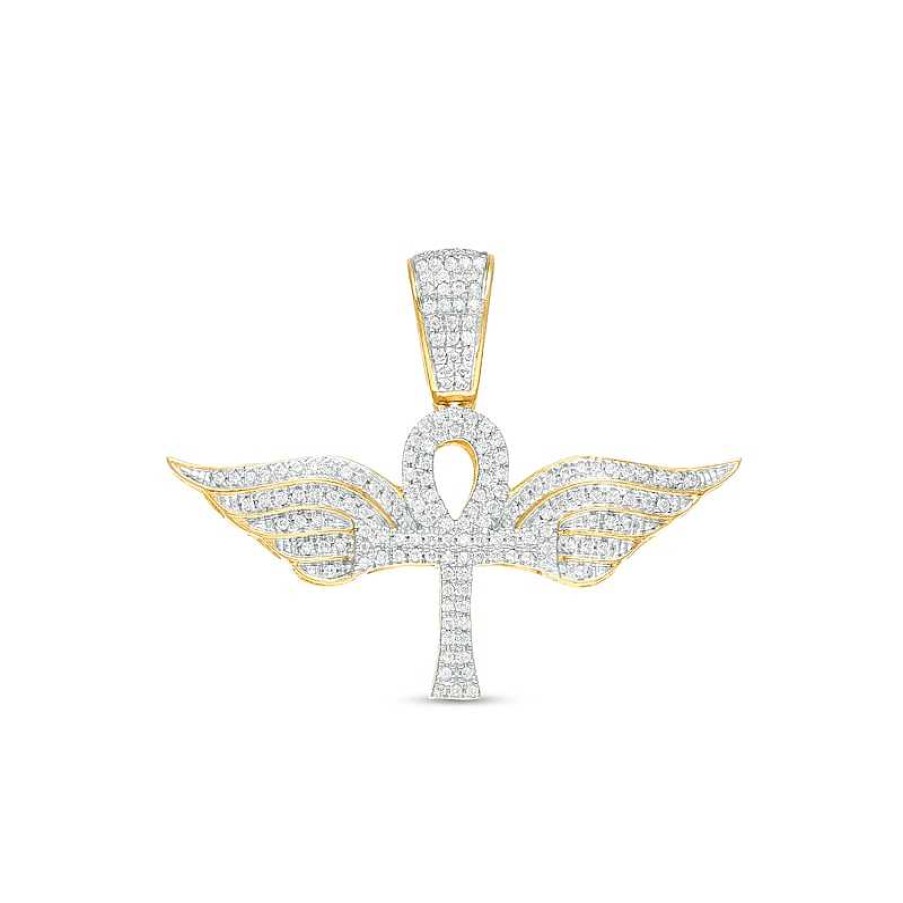 Banter 1/4 Ct. T.W. Diamond Ankh With Wings Charm In 10K Gold Charms