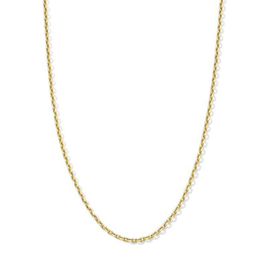 Banter 10K Hollow Gold Diamond-Cut Cable Chain Made In Italy Necklaces