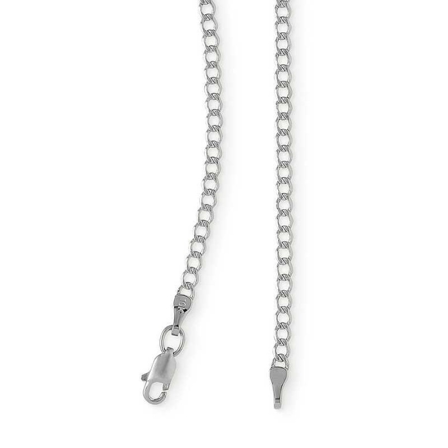 Banter 10K Hollow White Gold Beveled Curb Chain - 24" Necklaces