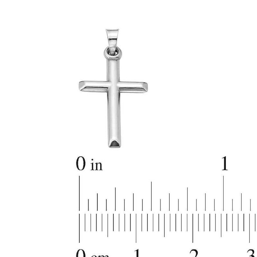 Banter 10K Hollow White Gold Puffy Cross Charm Charms