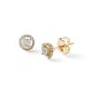 Banter 10K Solid Gold 1/6 Ct. T.W. Diamond Halo Frame Studs Earrings