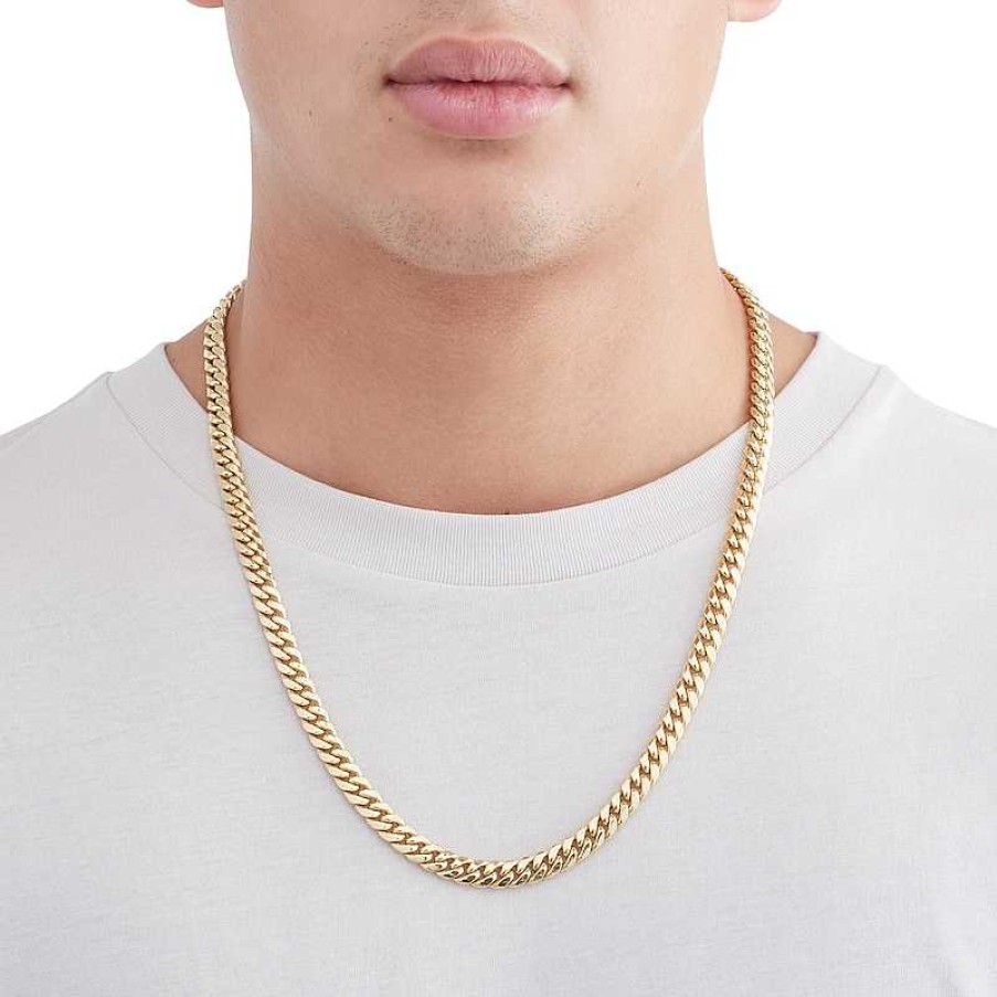 Banter Made In Italy 7.4Mm Cuban Curb Chain Necklace In 10K Semi-Solid Gold - 24" Necklaces