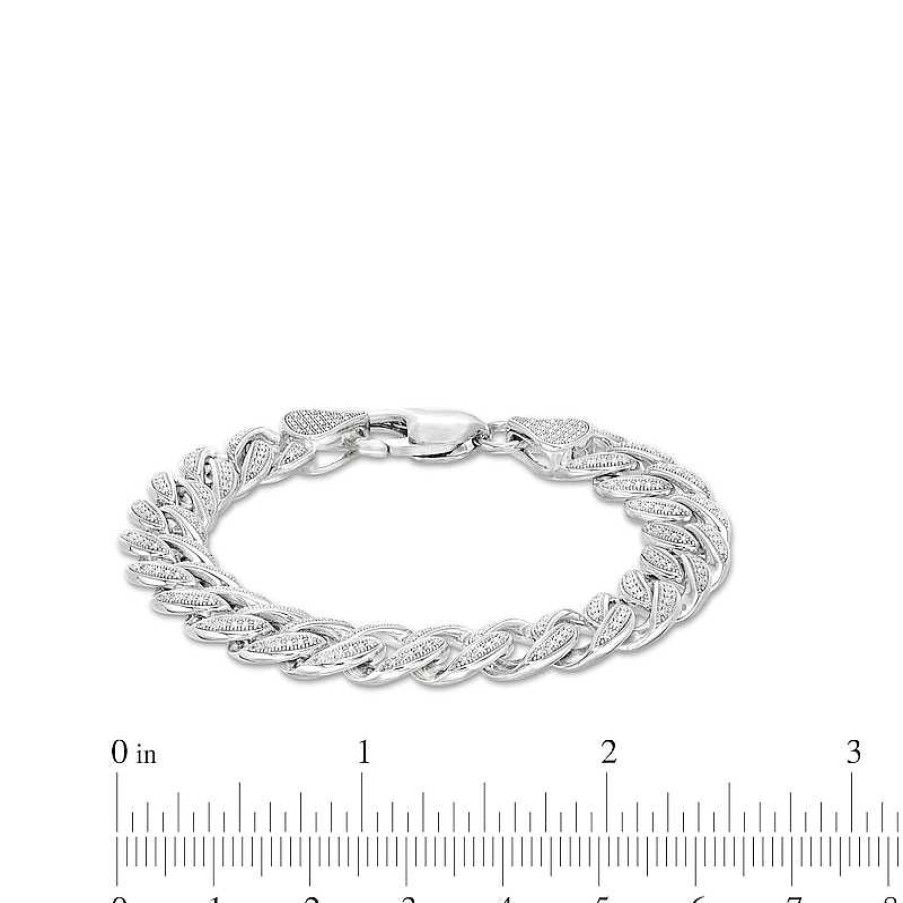 Banter 1/6 Ct. T.W. Diamond Link Chain Bracelet In Solid Sterling Silver - 7.5" Bracelets