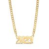 Banter Gothic Number Personalized Chain Necklace In Solid Sterling Silver With 14K Gold Plate (1 Line) Necklaces