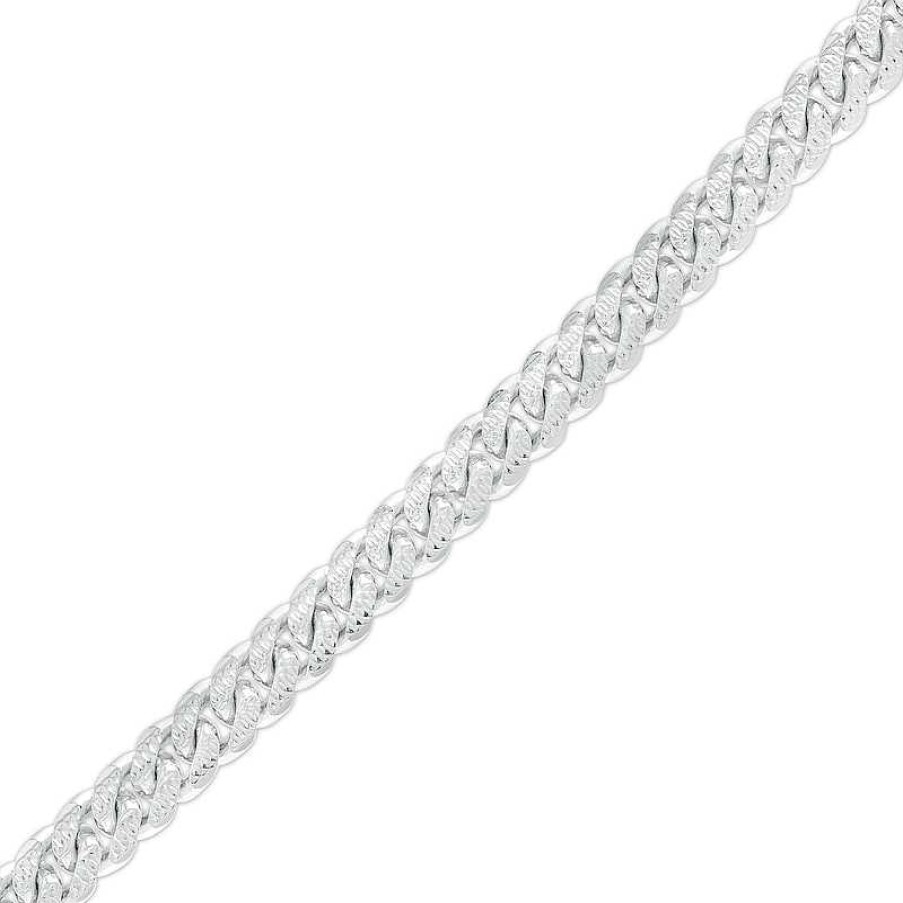 Banter Made In Italy Pav Miami Curb Chain Bracelet In Solid Sterling Silver - 8.5" Bracelets