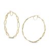 Banter 10K Gold Bonded Sterling Silver Loose Braid Hoops - Made In Italy Earrings