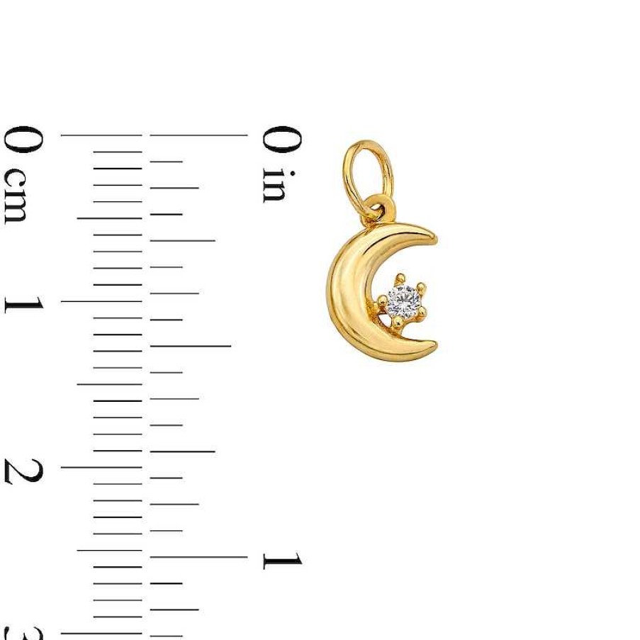 Banter 14K Semi-Solid Gold Cz Moon Charm Charms