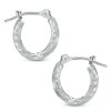 Banter Diamond-Cut Fancy Square Hoop Earrings In 10K White Gold Earrings