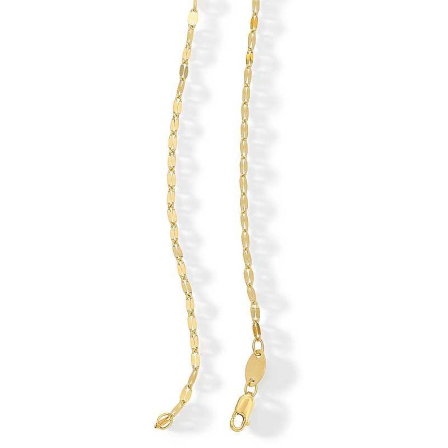 Banter 040 Gauge Fashion Chain Necklace In 14K Solid Gold Bonded Sterling Silver - 18" Necklaces