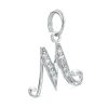 Banter Cubic Zirconia Calligraphy Initial "M" Bracelet Charm In Sterling Silver Charms