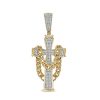 Banter 3/8 Ct. T.W. Diamond Cross With Draped Curb Chain Necklace Charm In 10K Gold Charms