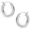 Banter 3 X 20Mm Diamond-Cut Hoop Earrings In Sterling Silver Earrings