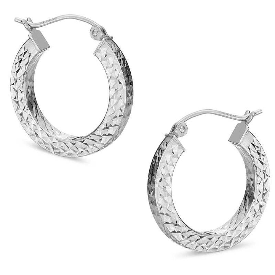 Banter 3 X 20Mm Diamond-Cut Hoop Earrings In Sterling Silver Earrings