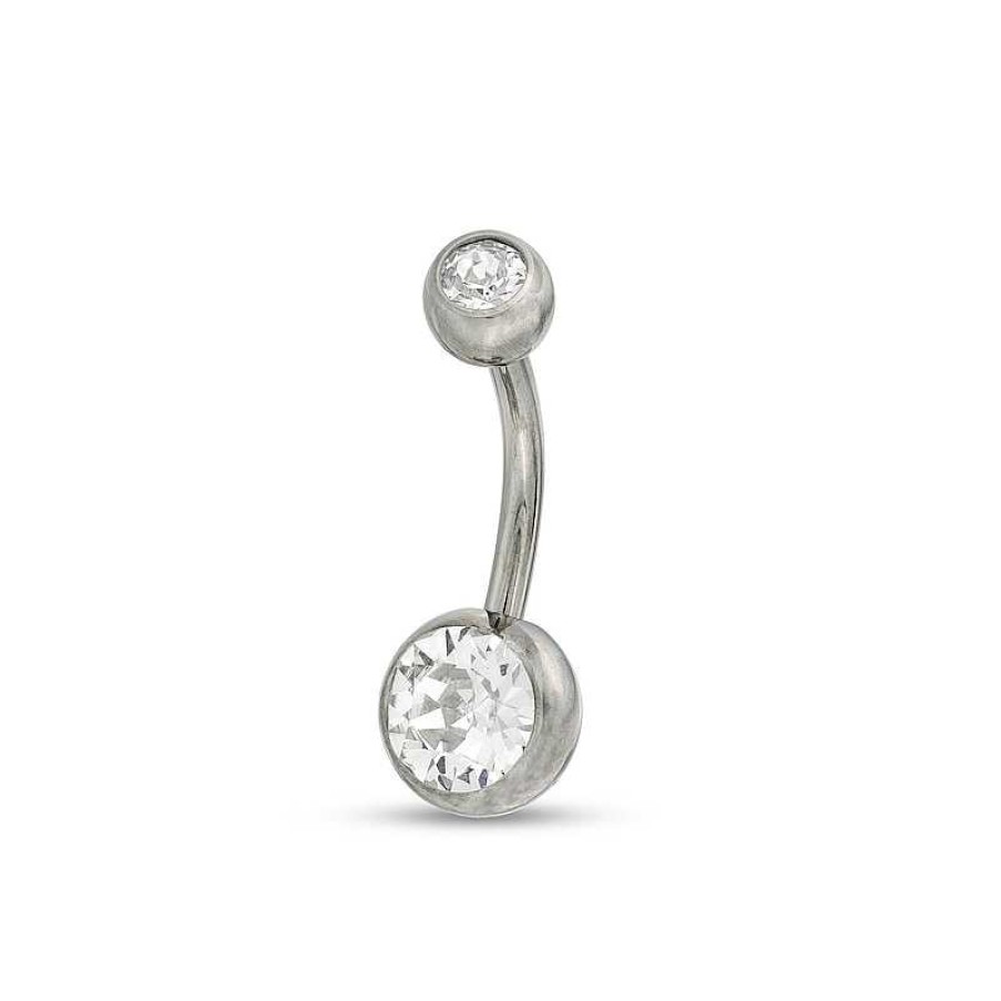 Banter Titanium Crystal Belly Button Ring - 14G 7/16" Belly Button