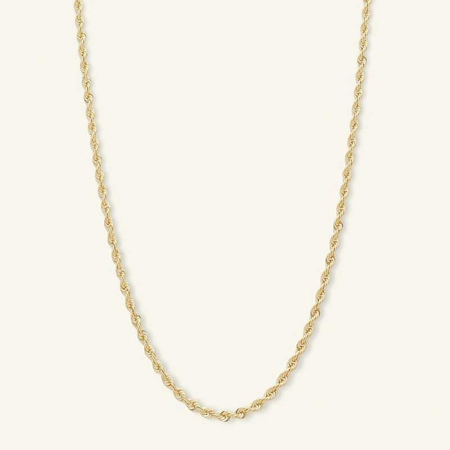 Banter 016 Gauge Rope Chain Necklace In 14K Hollow Gold - 22" Necklaces