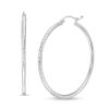 Banter 40Mm Diamond-Cut Hoop Earrings In 14K Tube Hollow White Gold Earrings