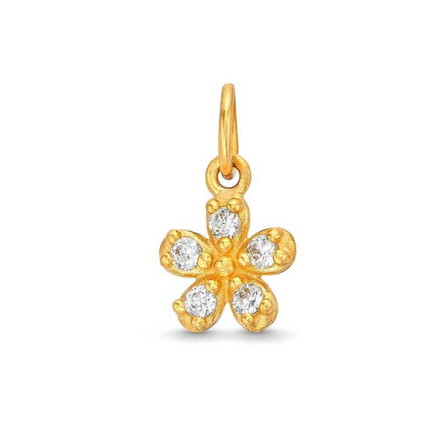 Banter Cubic Zirconia Flower Bracelet Charm In 14K Semi-Solid Gold Charms