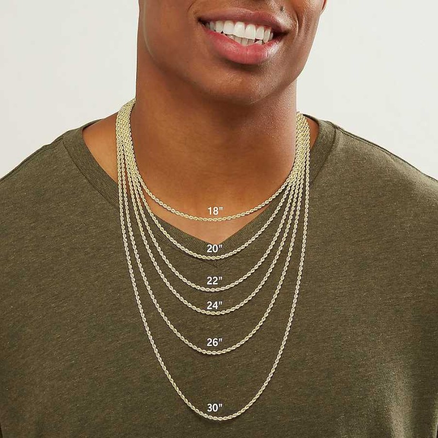 Banter 10K Hollow White Gold Rope Chain - 24" Necklaces