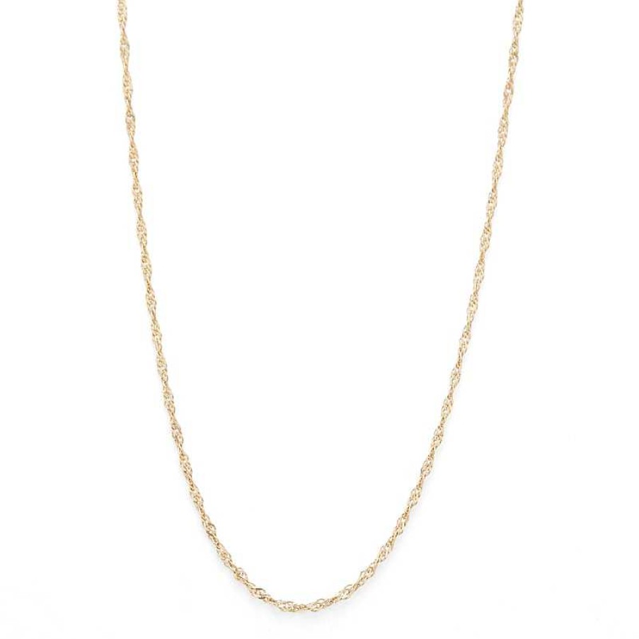 Banter 025 Gauge Hollow Singapore Chain Necklace In 10K Solid Gold - 18" Necklaces