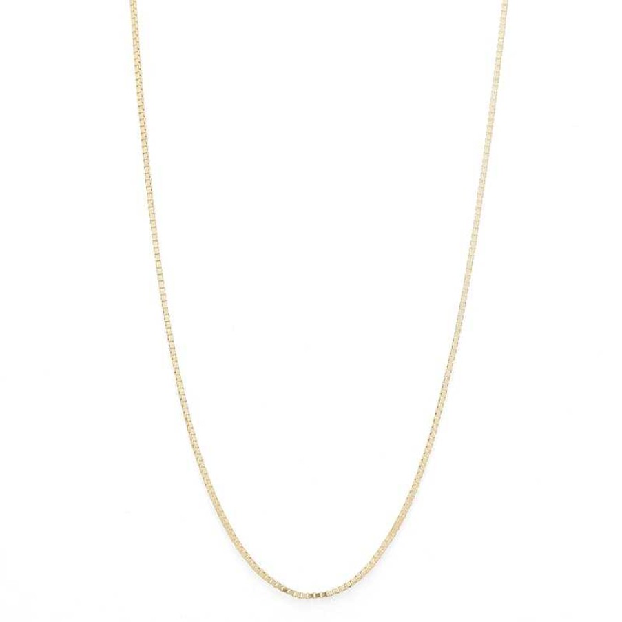 Banter 050 Gauge Solid Box Chain Necklace In 10K Solid Gold - 22" Necklaces