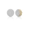 Banter 1/20 Ct. T.W. Diamond Raised Circle Earrings In Sterling Silver With 14K Gold Plate Earrings