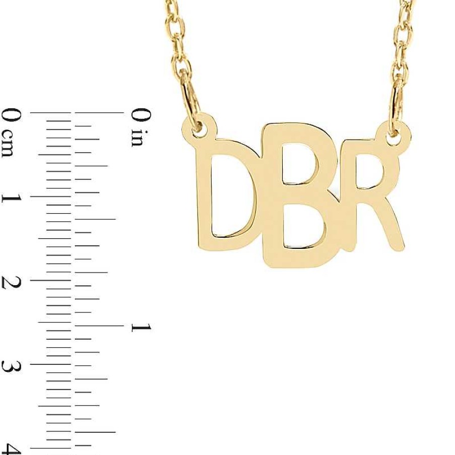 Banter 14K Gold Plate Block Monogram Cable Chain Necklaces