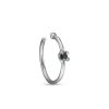 Banter 14K White Gold Black Enhanced Diamond Accent Solitaire Nose Hoop - 20G 5/16" Nose