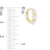 Banter Cubic Zirconia Huggie Hoop Earrings In 10K Solid Gold Earrings