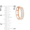 Banter 3Mm Princess-Cut Cubic Zirconia 15Mm Huggie Hoop Earrings In 10K Rose Gold Earrings