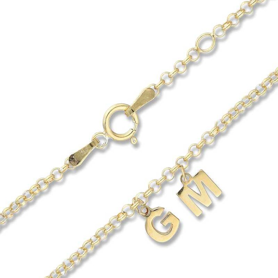 Banter Two Initial Charm Personalized Bracelet In Sterling Silver With 14K Gold Plate Bracelets