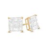 Banter 8Mm Princess-Cut Checkerboard Groove Cubic Zirconia Solitaire Stud Earrings In 14K Gold Earrings