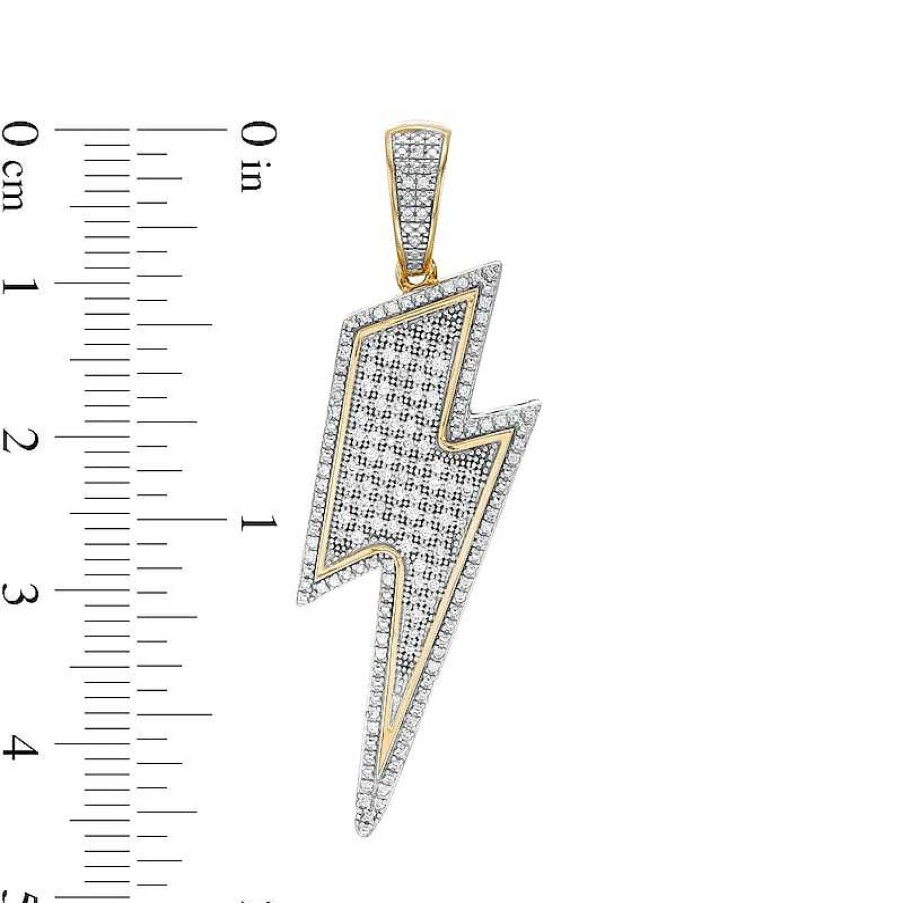 Banter 1/4 Ct. T.W. Diamond Lightning Bolt Necklace Charm In 10K Gold Charms