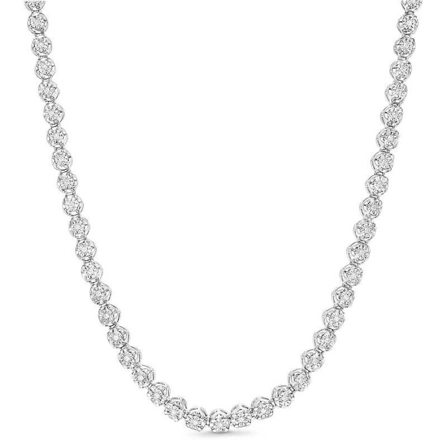 Banter 3/4 Ct. T.W. Diamond Tennis Necklace In Solid Sterling Silver - 24" Necklaces