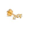 Banter 14K Solid Gold Cz Star Trio Crawler Stud - 18G Earrings