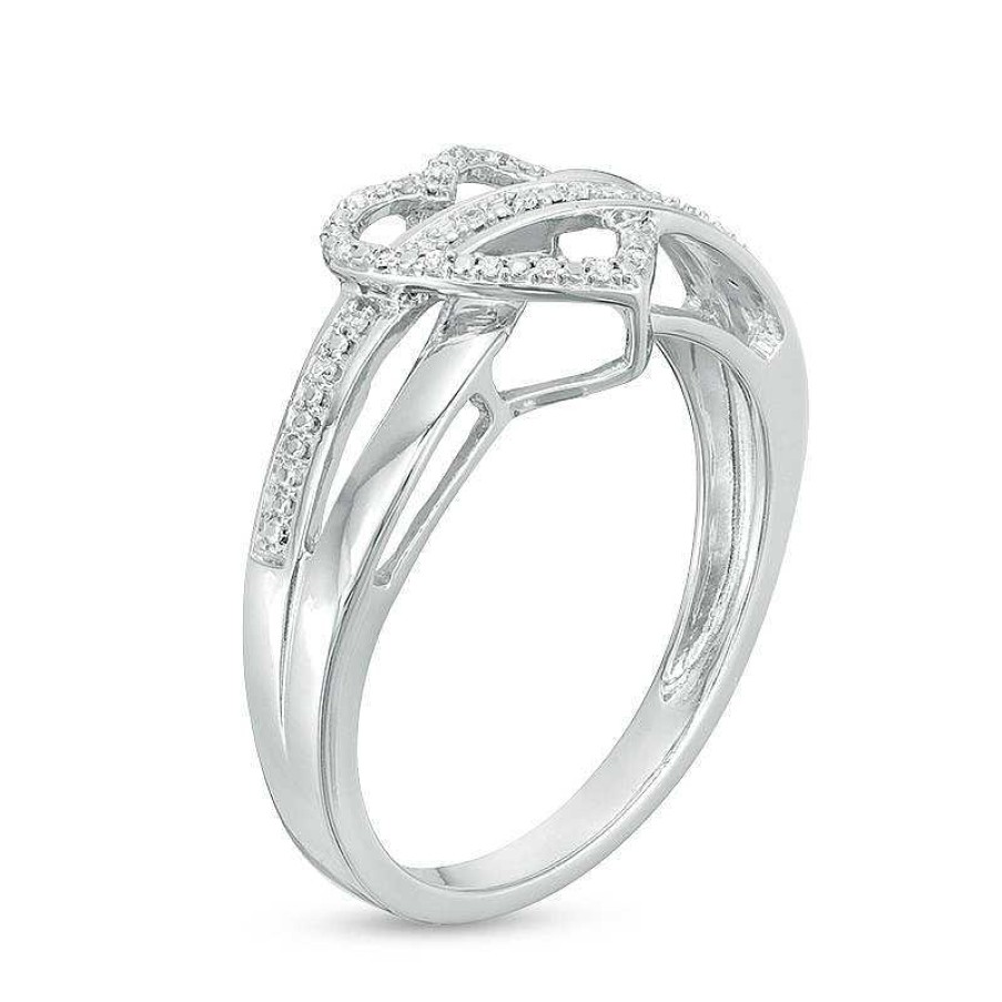 Banter Diamond Accent Heart Wrapped Infinity Ring In Sterling Silver Rings