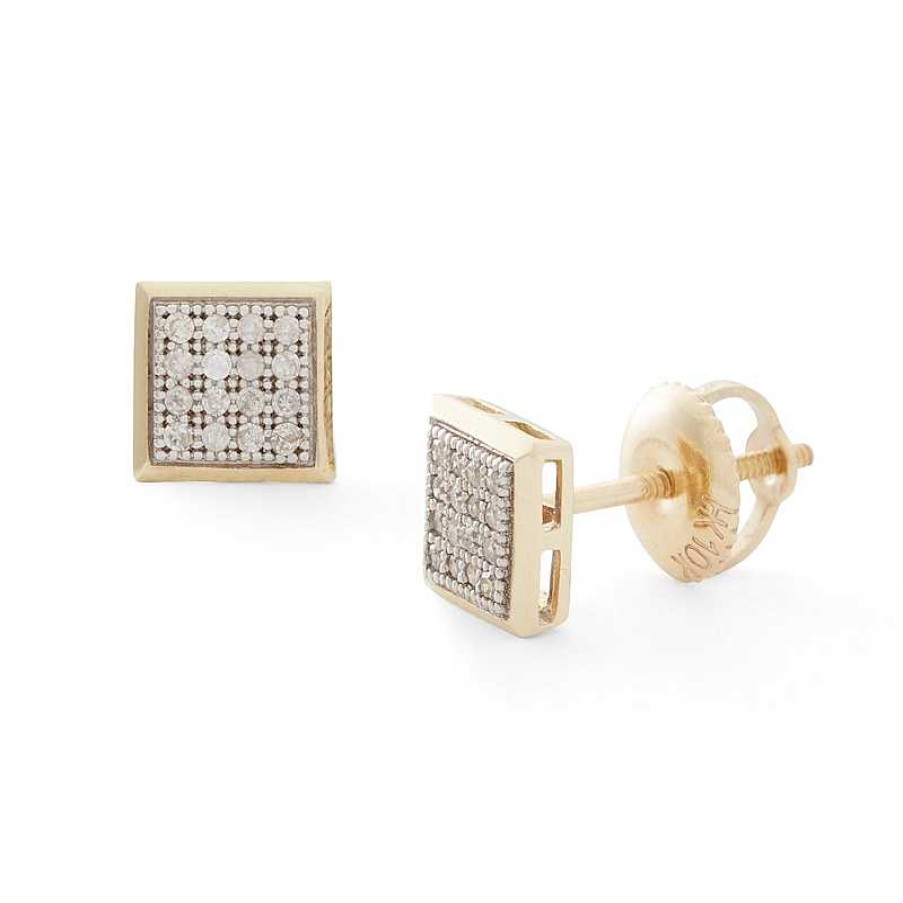 Banter 1/10 Ct. T.W. Composite Square Diamond Stud Earrings In 10K Gold Earrings