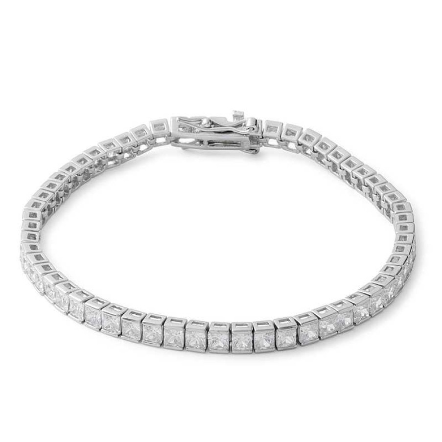 Banter 3Mm Princess-Cut Cubic Zirconia Tennis Bracelet In Sterling Silver - 7.25" Bracelets