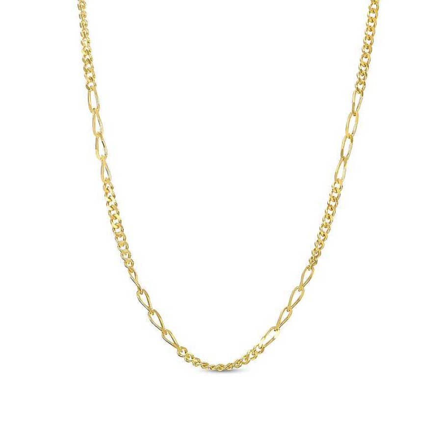 Banter Made In Italy 1.3Mm Fancy Figaro Chain Necklace In 10K Solid Gold - 18" Necklaces