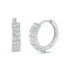 Banter Cubic Zirconia Two Row Huggie Hoop Earrings In Sterling Silver Earrings