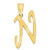 Banter 10K Solid Gold Diamond Cut Script Letter N Charm Charms