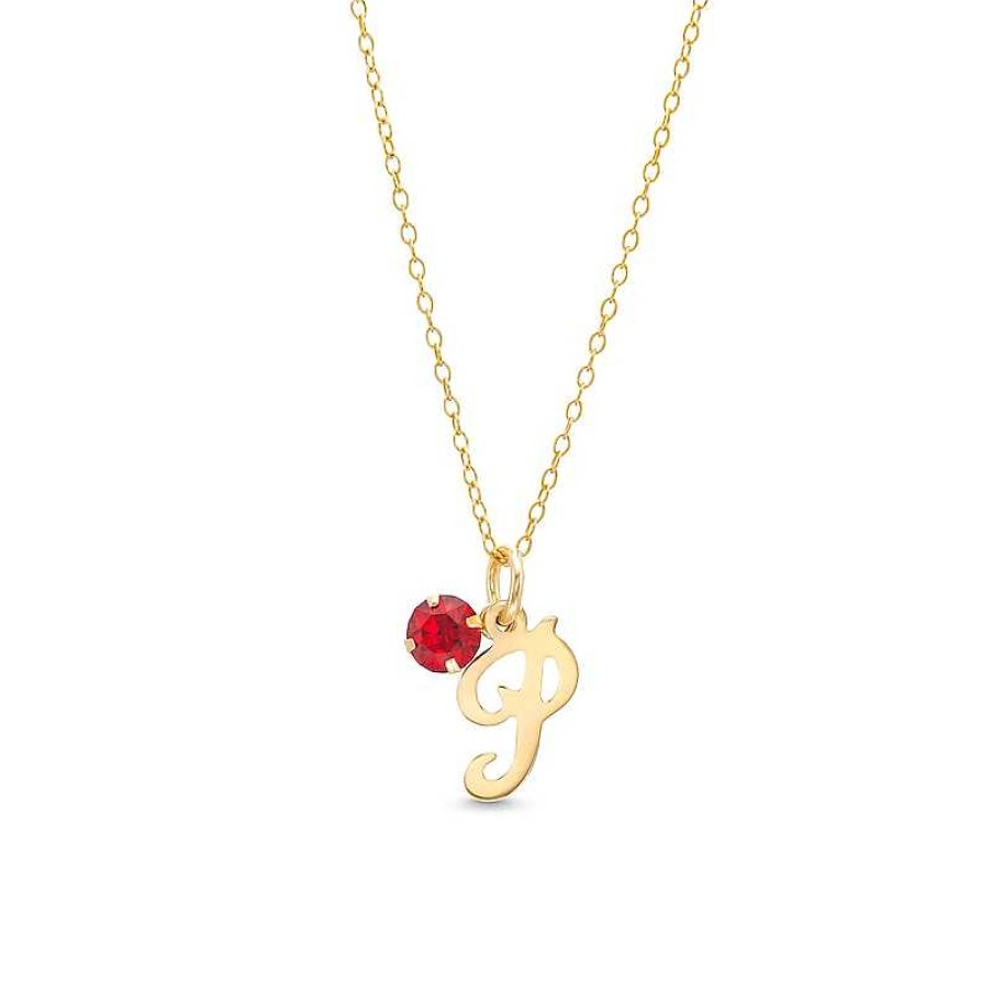 Banter Birthstone Initial Necklace In 10K Gold - 18 In. Necklaces