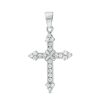 Banter Cubic Zirconia Cross Pendant Charm In Solid Sterling Silver Charms