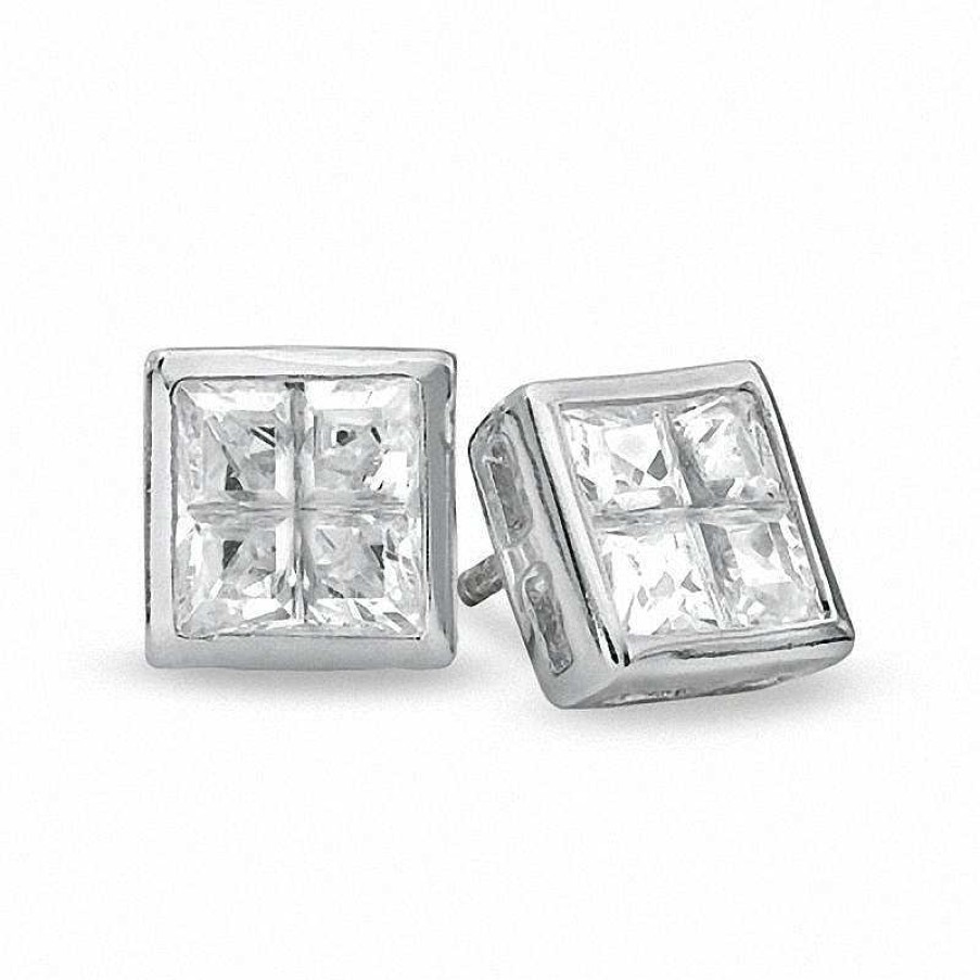 Banter Quad Square-Cut Cubic Zirconia Stud Earrings In Sterling Silver Earrings