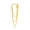 Banter Layered Triple Strand Chain Dangle Ear Cuff In 10K Solid Gold Earrings