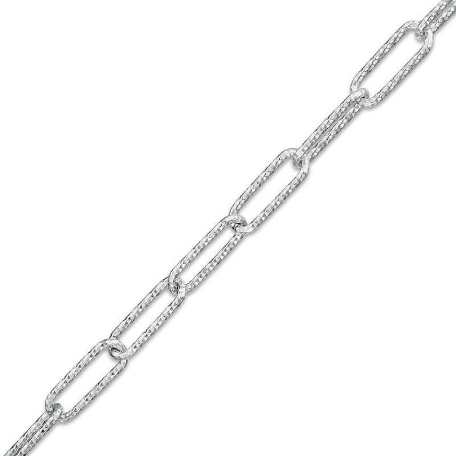 Banter Made In Italy 110 Gauge Paper Clip Link Chain Bracelet In Solid Sterling Silver 7.5" Bracelets