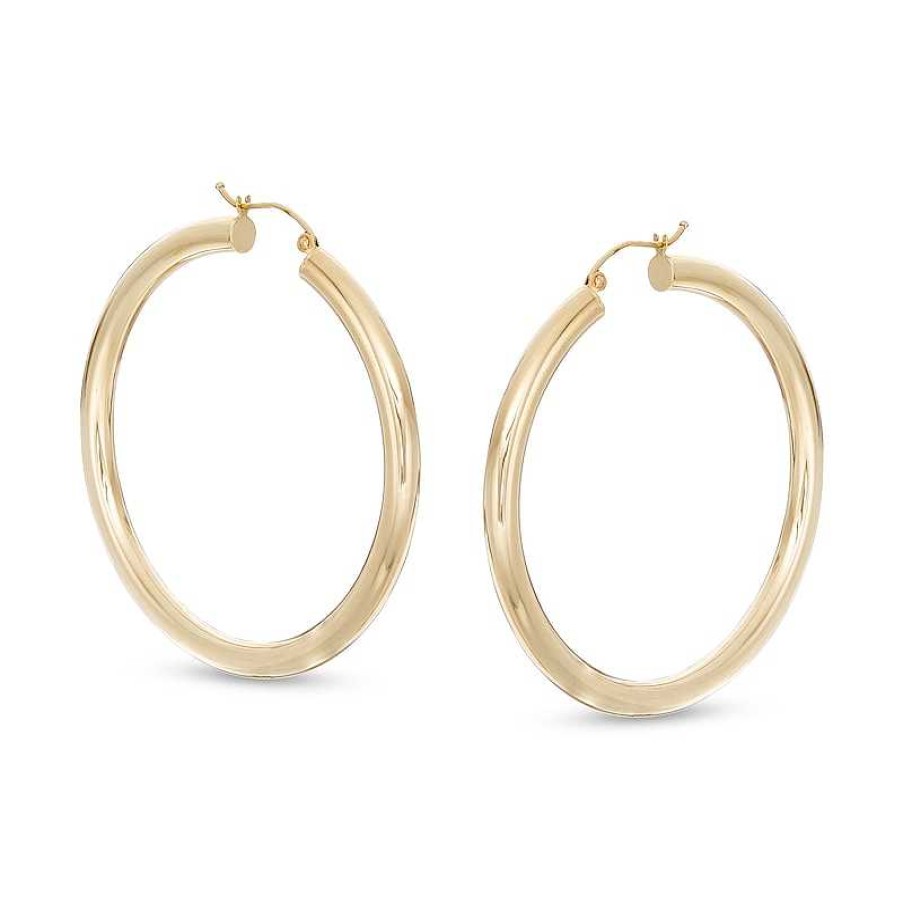 Banter 50Mm Hoop Earrings In 14K Tube Hollow Gold Earrings