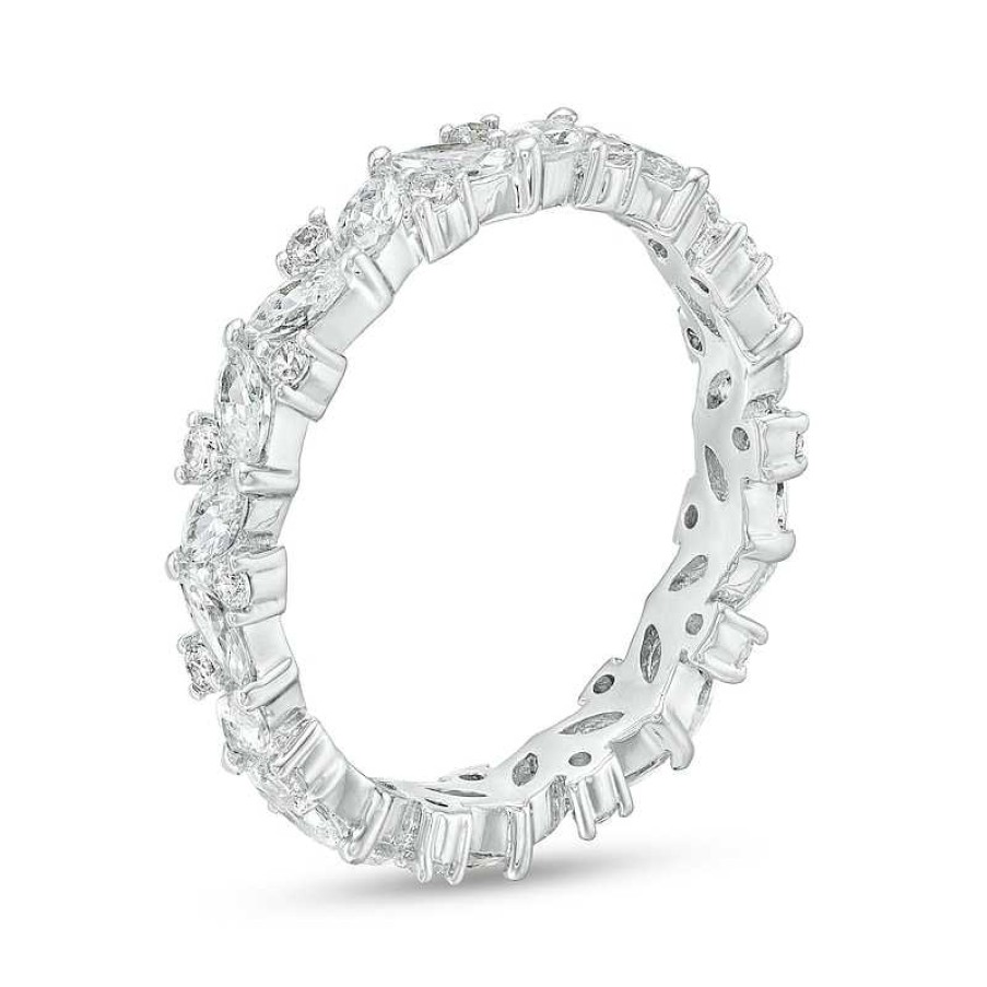 Banter Cubic Zirconia Marquise And Round Eternity Band In Sterling Silver - Size 8 Rings